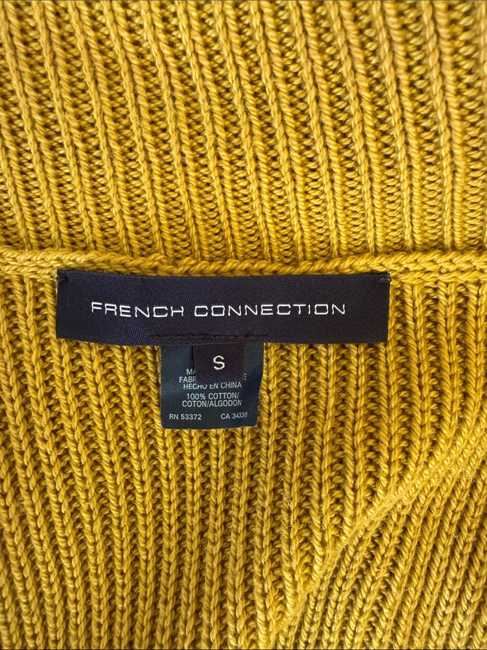 French Connection Mustard Short-Sleeve Knit Cardigan with Peplum Pockets - Picture 8 of 12